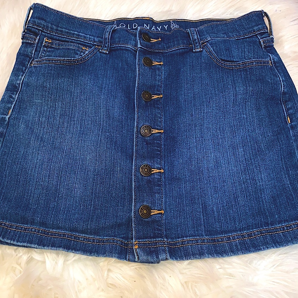 Old Navy Button Down Denim Mini Skirt 6